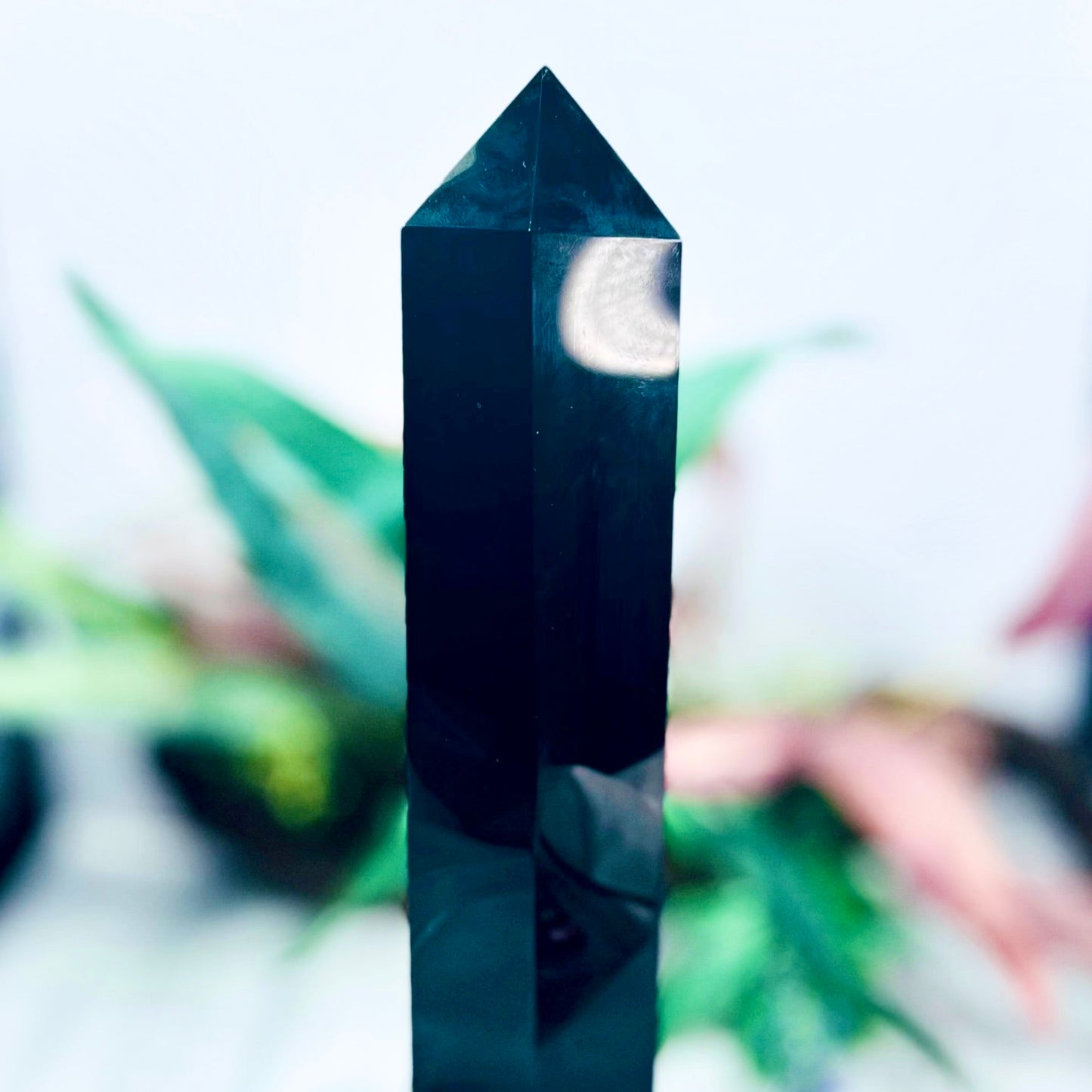 Black Obsidian Tower Crystal Generator 1320g 254mm