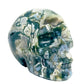 Moss Agate Skull Healing Crystal Carving 537g