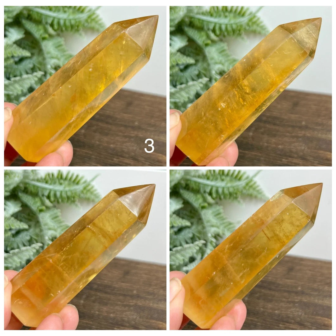 Honey Calcite Towers Points Natural Crystal Generators