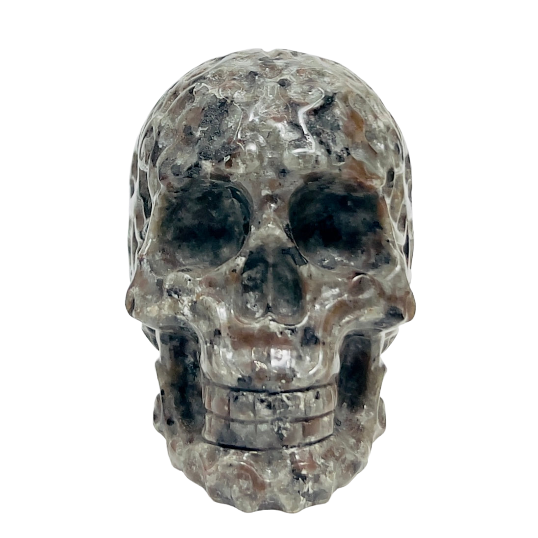 Yooperlite Skull Filigree Design UV Reactive Healing Crystal Carving 578g