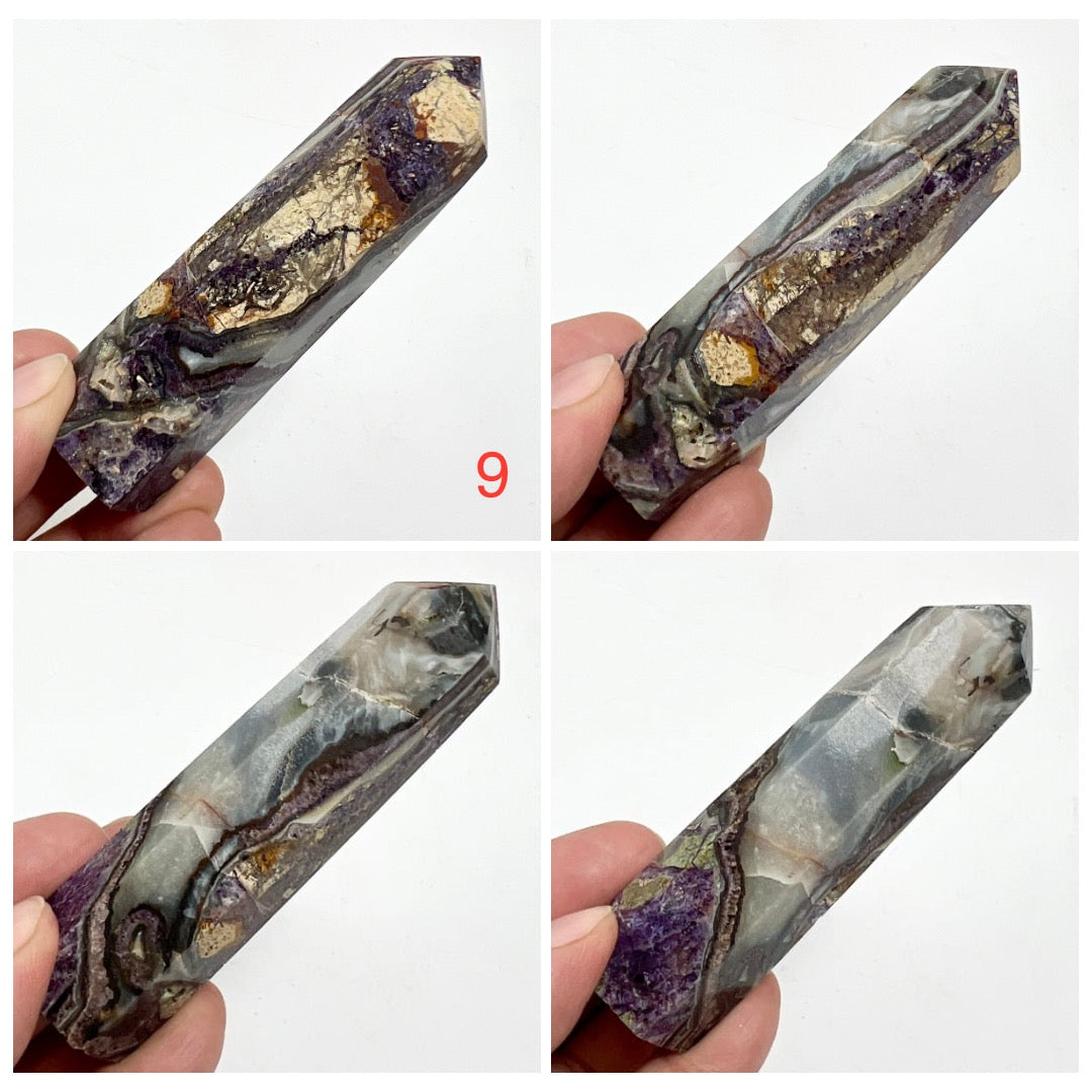 Purple Brecciated Jasper Points Towers Crystal Generators