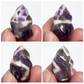 Chevron Dream Amethyst Flames Healing Crystal Carving 3 Pieces