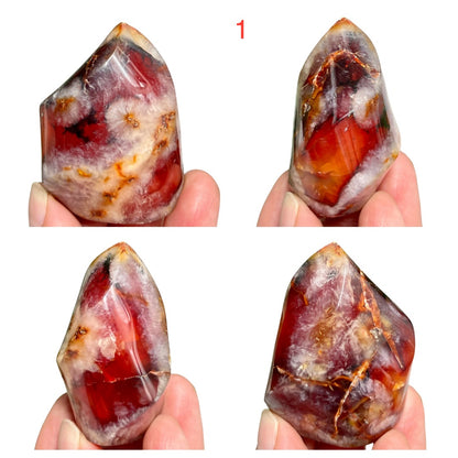 Carnelian Flames Healing Crystal Carvings