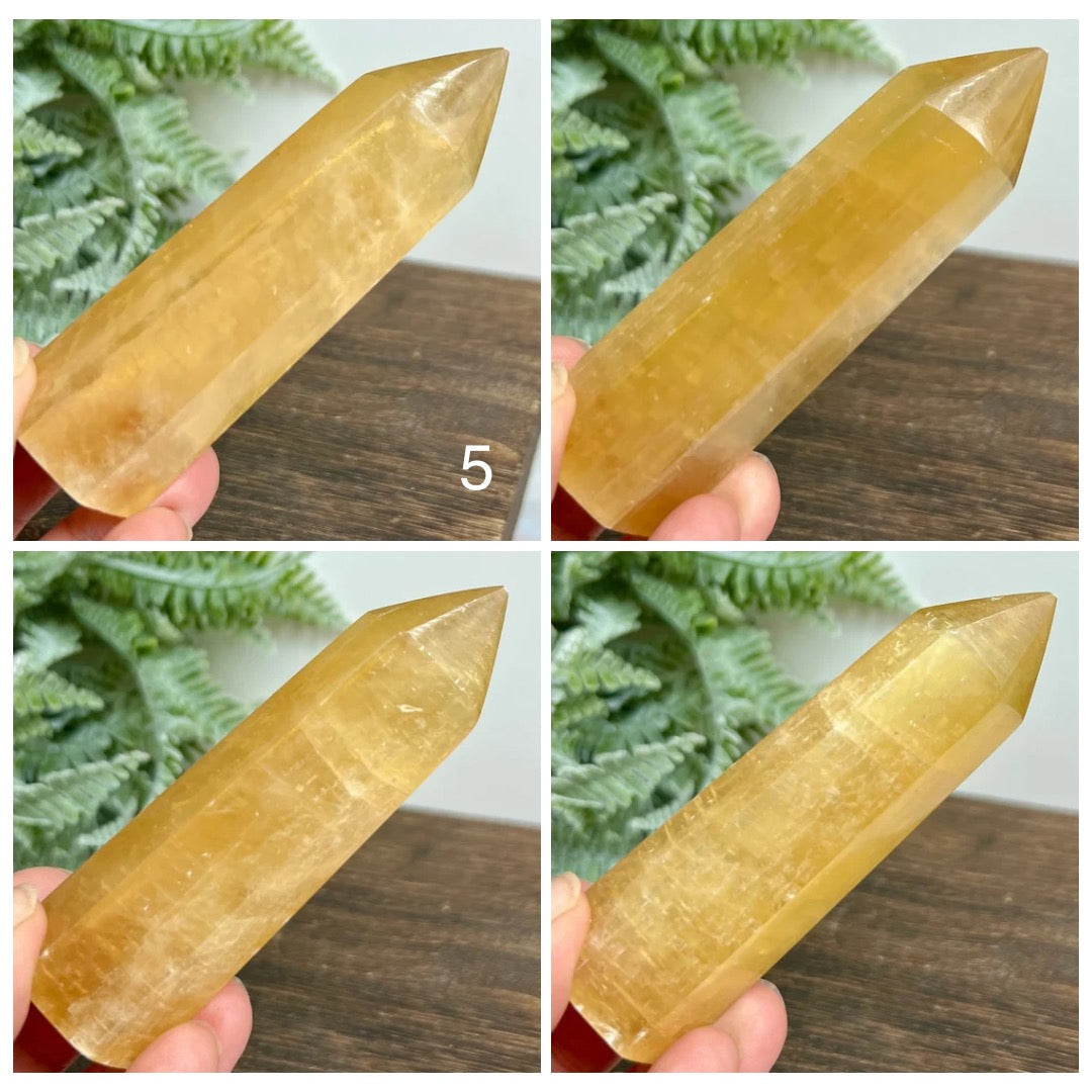 Honey Calcite Towers Points Natural Crystal Generators