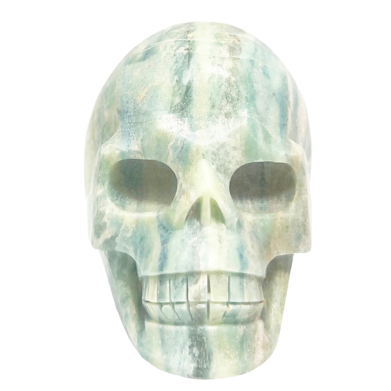 Peruvian Blue Opal Skull Healing Crystal Carving 1480g