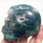 Moss Agate Skull Healing Crystal Carving 647g