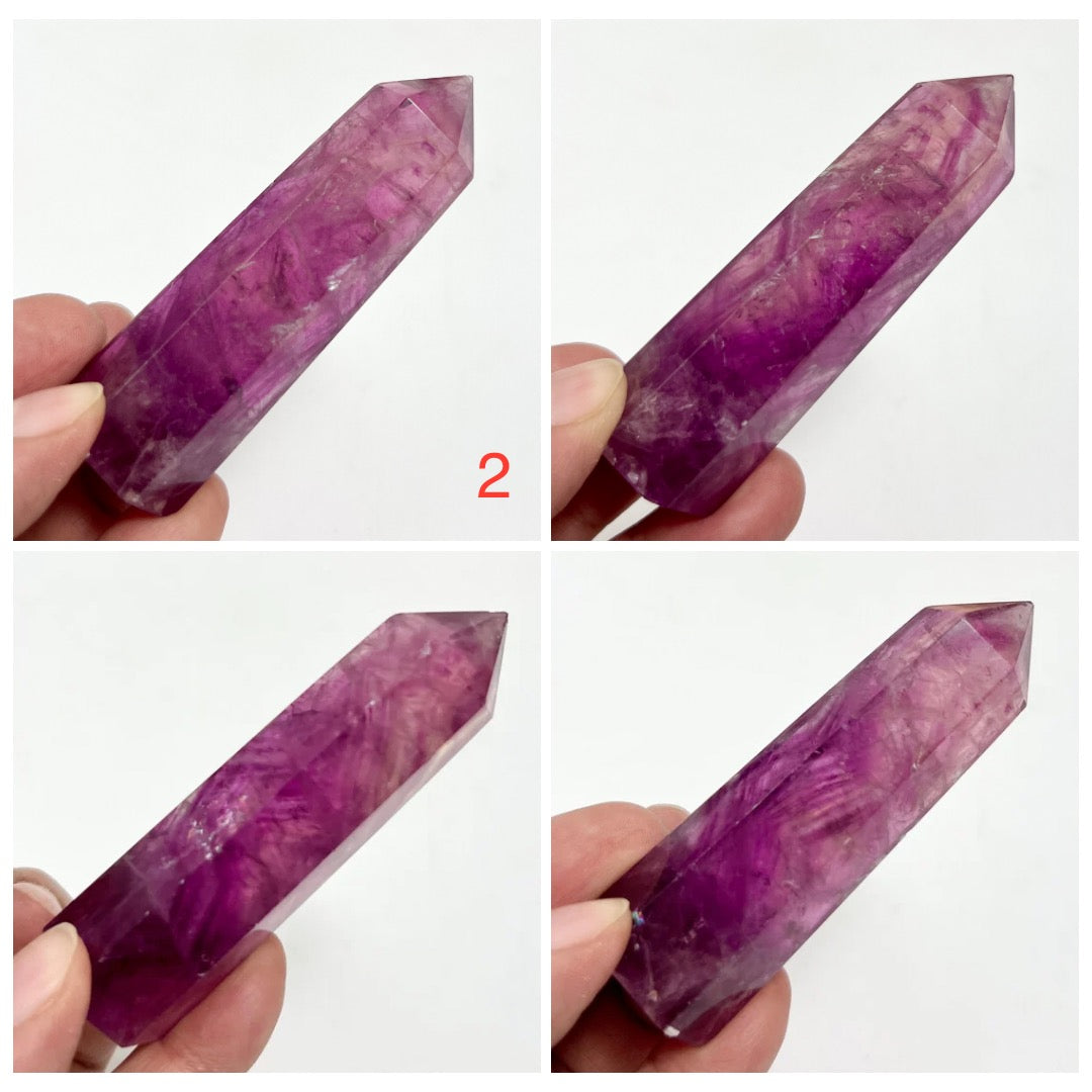 Fuchsia Purple Fluorite Points Towers Crystal Generators