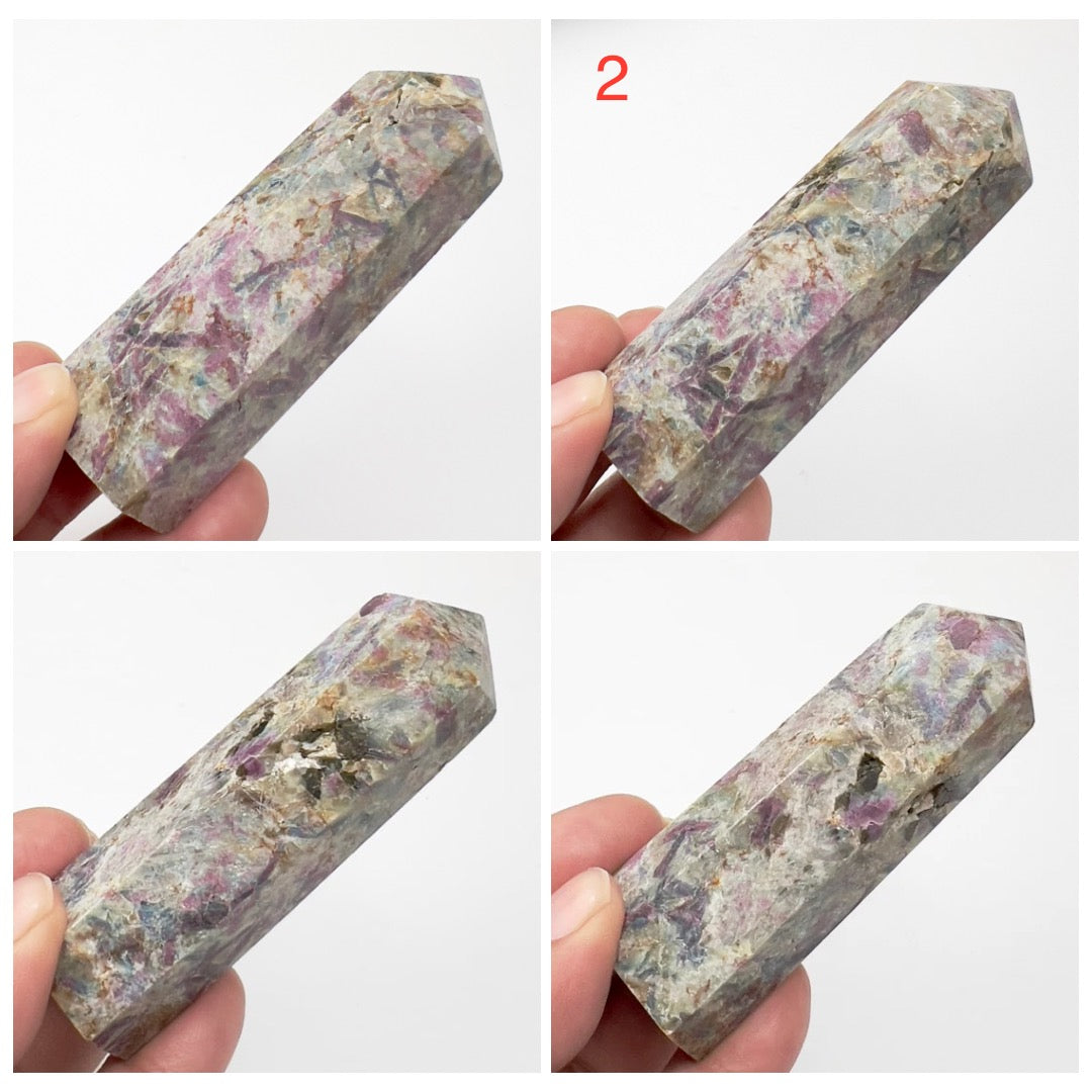 Ruby In Kyanite Points UV Reactive Natural Crystal Generators Australian Seller