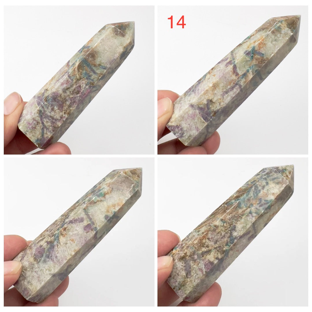 Ruby In Kyanite Points UV Reactive Natural Crystal Generators Australian Seller