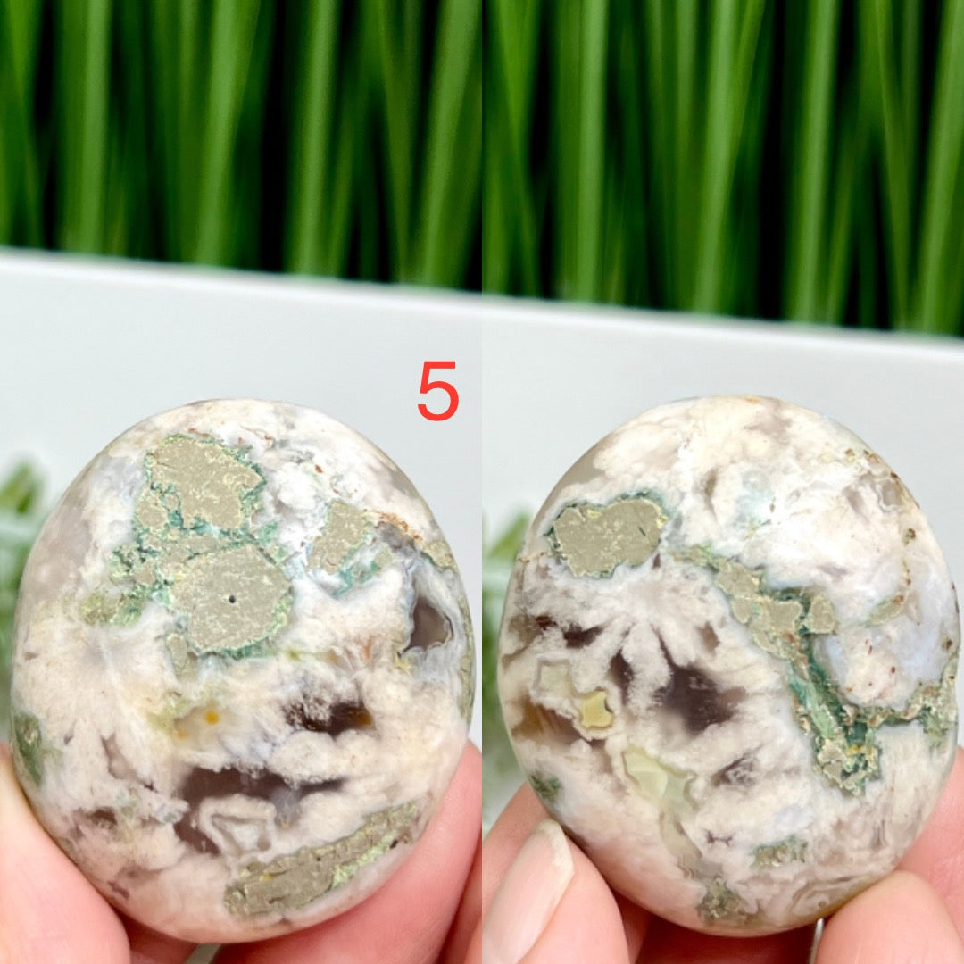 Flower Agate Palm Stones Healing Meditation Reiki Crystals