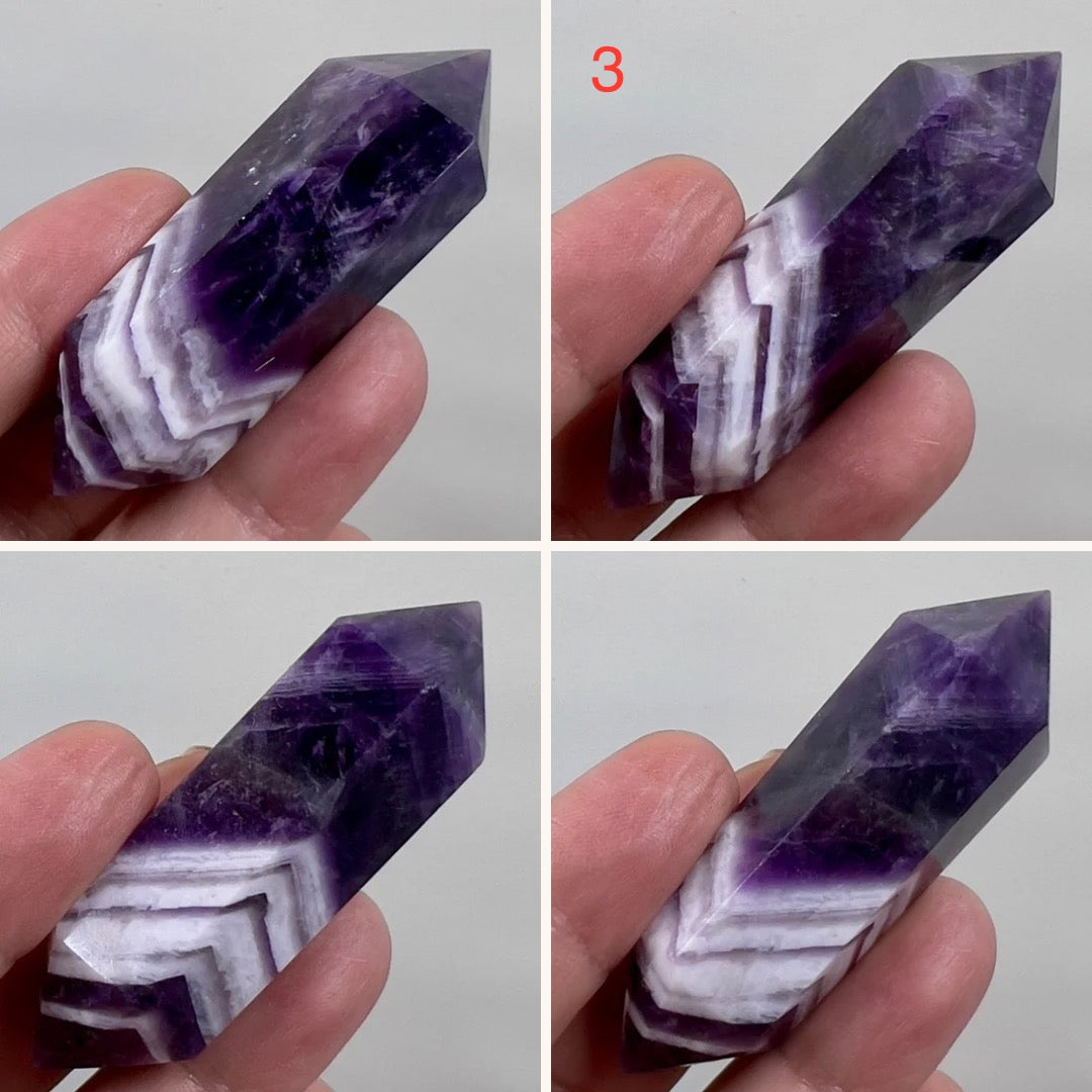 Chevron Dream Amethyst Double Terminated DT Points Crystal Gemstone Generators Australian Seller