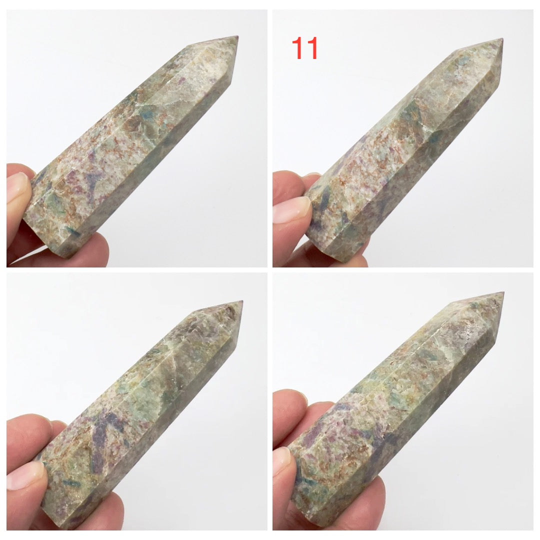 Ruby In Kyanite Points UV Reactive Natural Crystal Generators Australian Seller