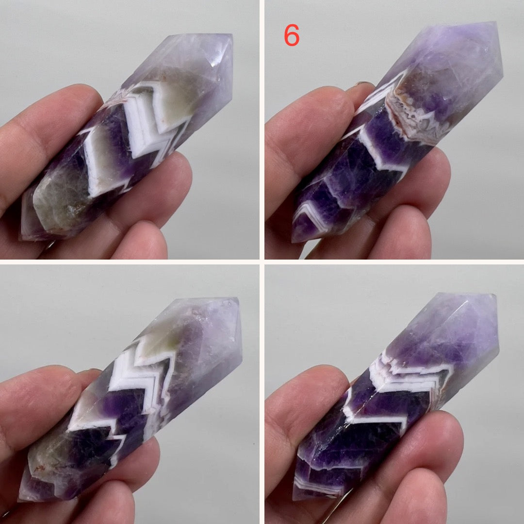 Chevron Dream Amethyst Double Terminated DT Points Crystal Gemstone Generators Australian Seller