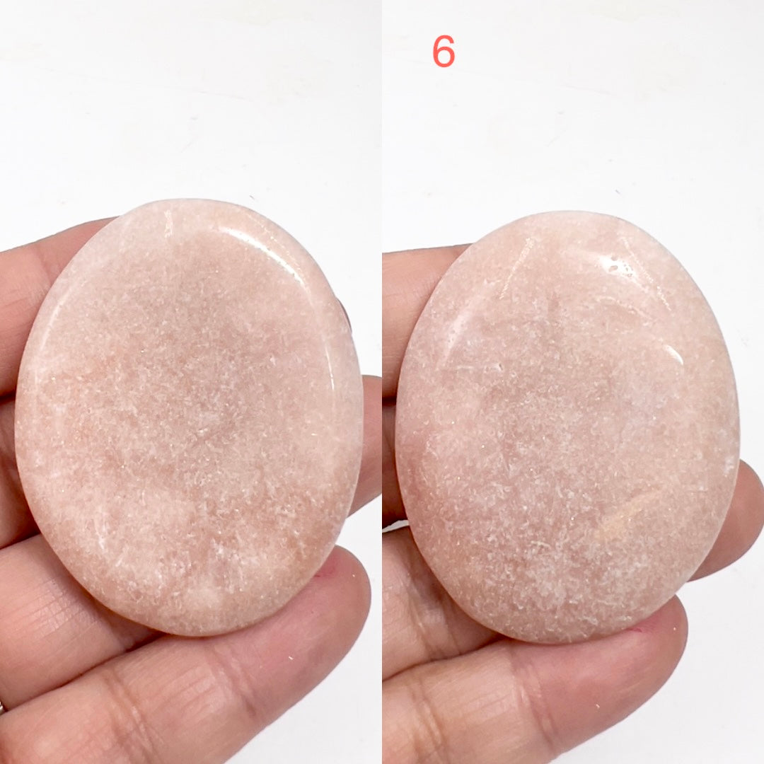 Pink Amethyst Palm Stones Worry Healing Crystal Meditation