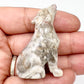 Small White Crazy Lace Agate Crystal Wolves Dogs Crystal Carvings Australian Seller