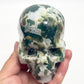 Moss Agate Skull Healing Crystal Carving 707g