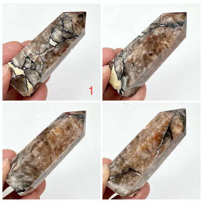 Mosaic Chalcedony Quartz Rare Points Towers Crystal Generators