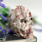 Mexican Crazy Lace Agate Skull Healing Crystal Carving 800g