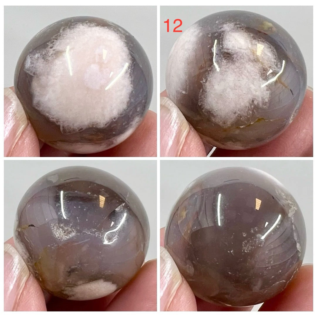 Black Flower Agate Mini Spheres Crystal Ball Australian Seller