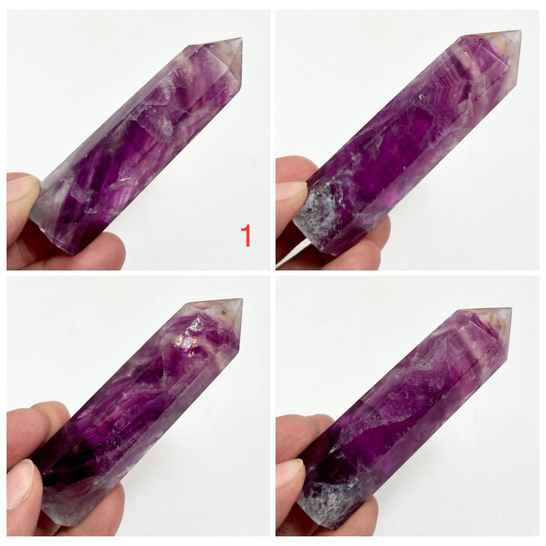 Fuchsia Purple Fluorite Points Towers Crystal Generators