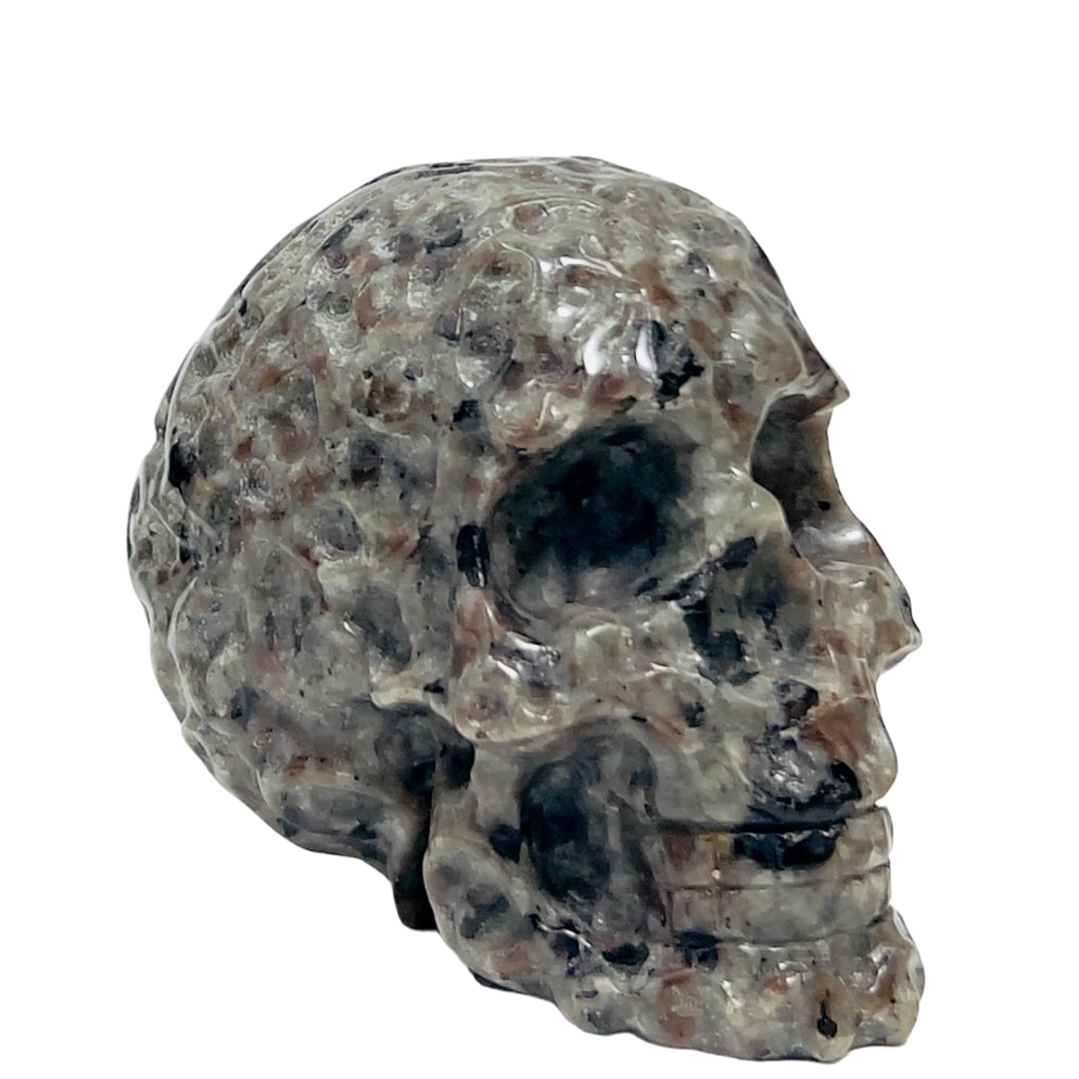 Yooperlite Skull Filigree Design UV Reactive Healing Crystal Carving 570g