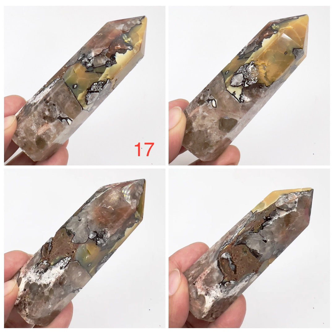 Mosaic Chalcedony Quartz Rare Points Towers Crystal Generators