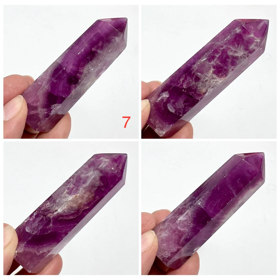 Fuchsia Purple Fluorite Points Towers Crystal Generators