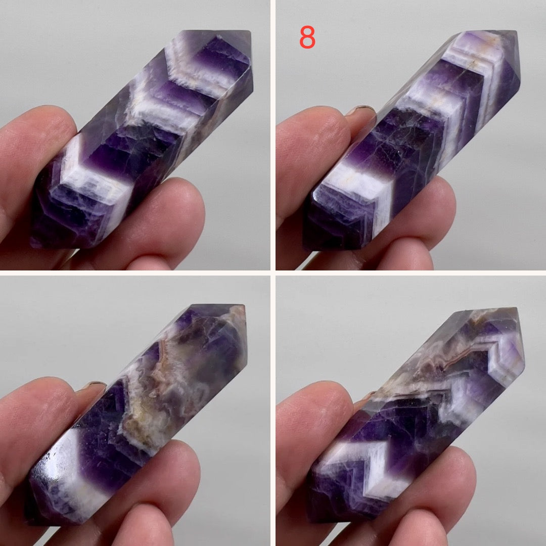 Chevron Dream Amethyst Double Terminated DT Points Crystal Gemstone Generators Australian Seller