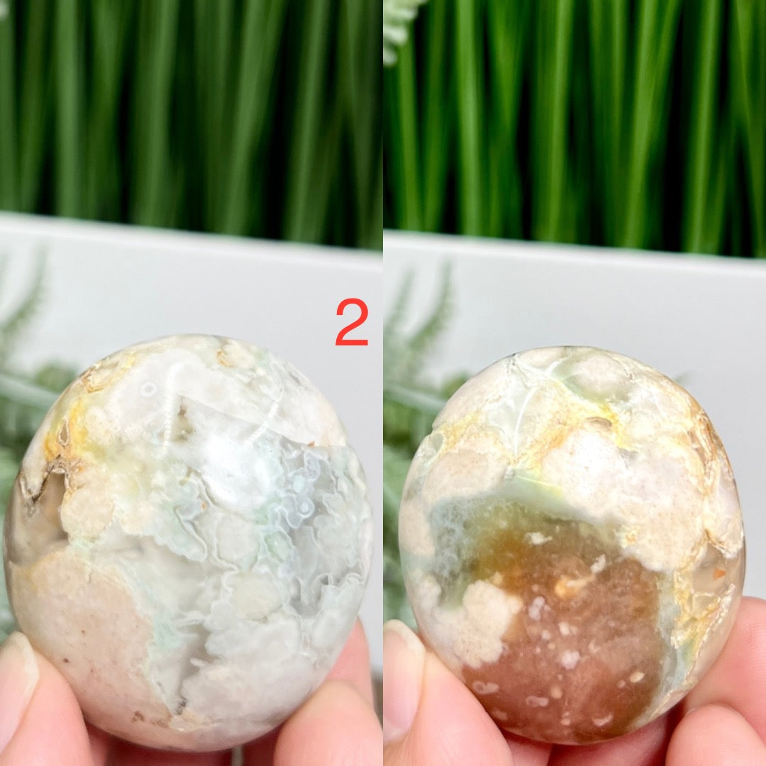 Flower Agate Palm Stones Healing Meditation Reiki Crystals