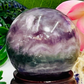 Silky Fluorite Sphere Healing Crystal Ball 377g 60mm