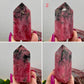 Rhodonite with Quartz Points Crystal Generator Tower Australian Seller