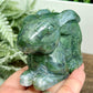 Moss Agate Bunny Rabbit Healing Crystal Animal Carving 324g