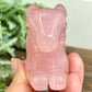 Rose Quartz Bunny Rabbit Healing Crystal Animal Carving 312g