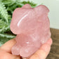 Rose Quartz Bunny Rabbit Healing Crystal Animal Carving 312g