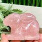 Rose Quartz Bunny Rabbit Healing Crystal Animal Carving 312g