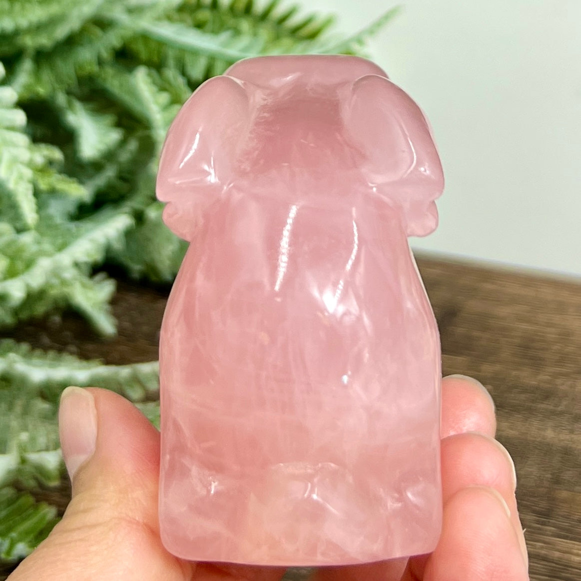 Rose Quartz Bunny Rabbit Healing Crystal Animal Carving 312g