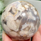 Black Flower Agate Sphere Healing Crystal Ball 304g 61mm