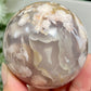 Black Flower Agate Sphere Healing Crystal Ball 304g 61mm