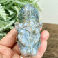 Ocean Sea Jasper Moss Agate Qilin Mythical Lion Healing Animal Crystal 304g