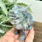 Ocean Sea Jasper Moss Agate Qilin Mythical Lion Healing Animal Crystal 304g