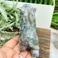 Ocean Sea Jasper Moss Agate Qilin Mythical Lion Healing Animal Crystal 304g