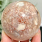 Flower Agate Sphere Healing Crystal Ball 371g 65mm