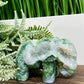 Moss Agate Elephant Healing Animal Crystal Carving 310g