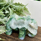 Moss Agate Elephant Healing Animal Crystal Carving 310g