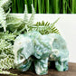 Moss Agate Elephant Healing Animal Crystal Carving 310g