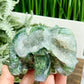 Moss Agate Elephant Healing Animal Crystal Carving 310g