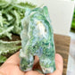 Moss Agate Elephant Healing Animal Crystal Carving 310g