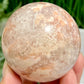 Flower Agate with Quartz Sphere Healing Crystal Ball 373g 65mm