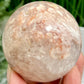 Flower Agate with Quartz Sphere Healing Crystal Ball 373g 65mm