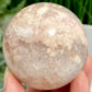 Flower Agate with Quartz Sphere Healing Crystal Ball 373g 65mm